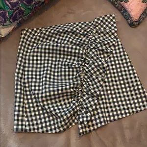 Zara black and white gingham checker skirt
